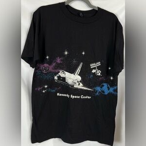 Vintage Anvil Black Label  Kennedy Space Center T Shirt Single Stitch XL NASA
